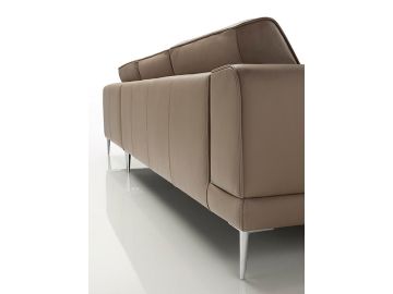 Dima Mirage Modern Latte Leather Sectional Sofa