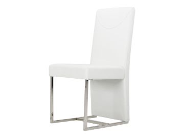 Misha - Modern White Leatherette Dining Chair