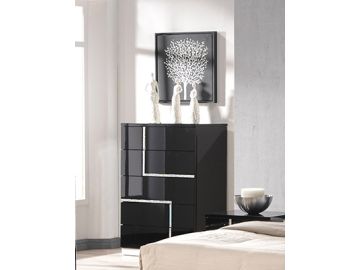 Modrest Moda Contemporary Black Bedroom 5-Drawer Chest