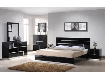 Modrest Moda Contemporary Black Bedroom 5-Drawer Chest