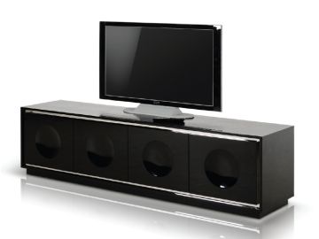 Grand Modern Black Crocodile Lacquer TV Stand