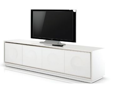 A&X Grand Modern White Crocodile Lacquer TV Stand