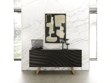 Finley Mid-Century Black & Gold Buffet