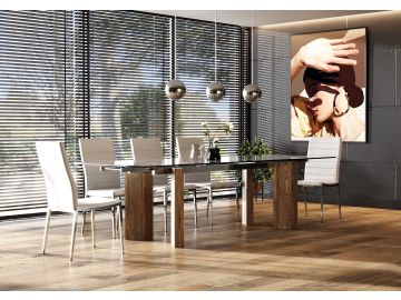 Helena - Modern Extendable Glass Dining Table - Large