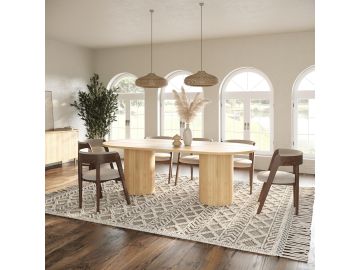 Miami - Modern Natural Oak Oval Dining Table