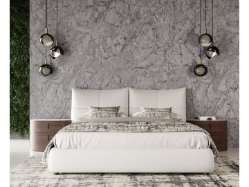 Patrick - Modern White Leather Bed