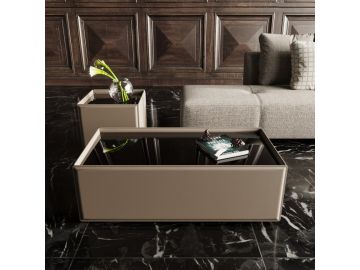 Vargas - Modern Beige Leatherette Coffee Table