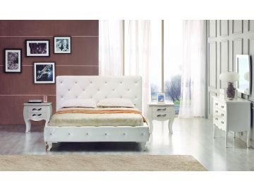 Monte Carlo Modern Leatherette Twin Bed with Crystals