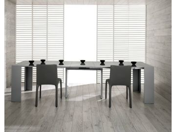Morph Modern Ultra-Compact Extendable Grey Gloss Dining Table