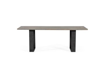 Murphy - Modern Grey Aged Oak & Black Metal Dining Table
