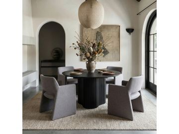 Lasara - Modern Grey Fabric Dining Chair