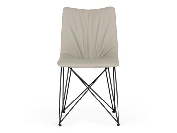 Naomi - Modern Grey Leatherette Dining Chair (Set of 2)