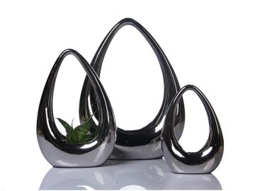 NHTC1145 Modern Silver Ceramic Bowl Set
