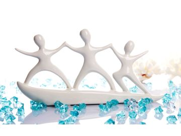 Surfing White Ceramic Scuplture