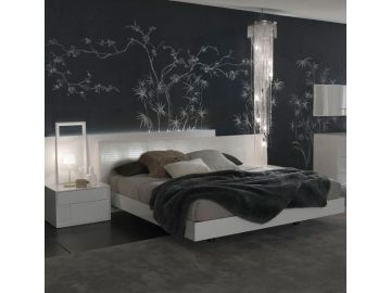 Nightfly White Finish Modern Platform Bed