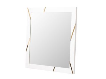 Nixa - Modern White & Gold Mirror