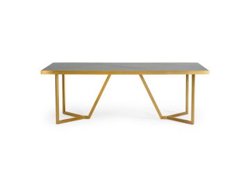 Nolte - Glam Black Zebrawood and Gold Dining Table