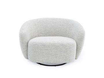 Omaha - Modern Swivel Off White Fabric Chair