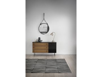 Opal Black Leather Rug
