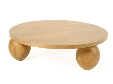Optima - Modern Natural Rubberwood Round Coffee Table