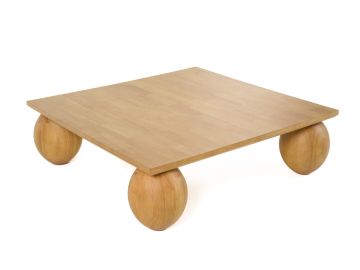 Optima - Modern Natural Rubberwood Square Coffee Table