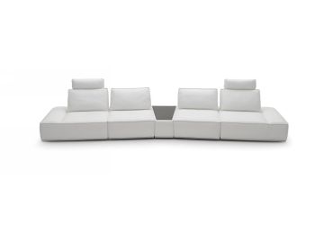 Orchid Modern White Leather Sofa