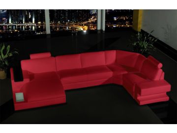 Orion Modern Red Leather Sofa Set