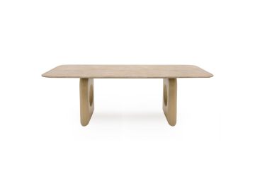 Osaka - Modern Faux Marble + Natural Ash Dining Table