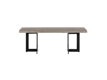 Sharon Modern Concrete & Black Metal Coffee Table