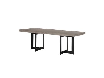 Sharon Modern Concrete & Black Metal Coffee Table