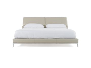 Pearson - Modern Light Grey Leather Bed