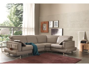 Lamod Italia Pegaso Modern Taupe Leather Sectional Sofa