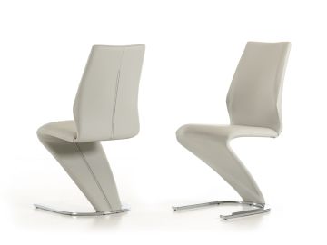Penn - Modern Light Grey Leatherette Dining Chair (Set of 2)