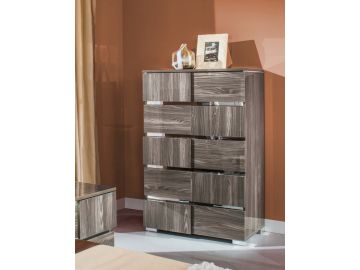 Picasso Italian Modern Grey Lacquer Bedroom Set