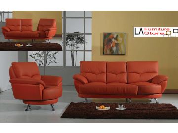 Polo Orange Leather Sofa