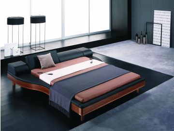 Portofino Adjustable Leatherette Bed with built-in Nightstands