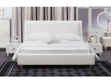Princess Modern White Leather Bed