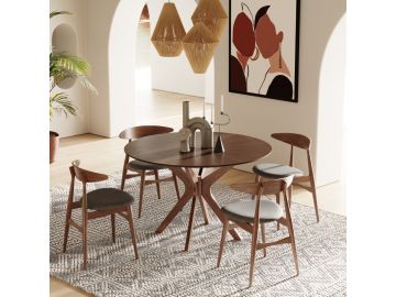 Prospect - Modern 47" Round Walnut Dining Table