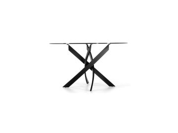 Pyrite Modern Smoked Glass & Black Round Dining Table