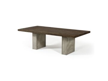 Renzo Modern Oak & Concrete 118" Dining Table
