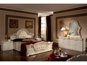 California King Rococo - Italian Classic Beige Bedroom Set