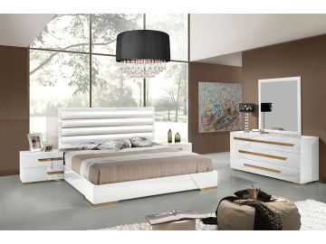 Juliet Italian Modern White & Rosegold Dresser