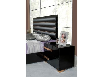 Romeo Italian Modern Black & Rosegold Bed