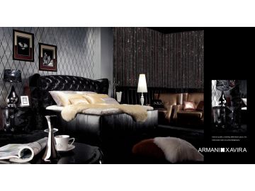Royal Black Ermine Leather Bed