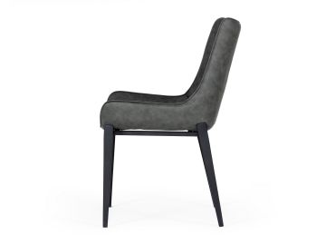 Roz - Modern Grey Leatherette Dining Chair (Set of 2)