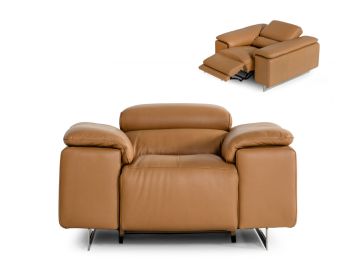 Lamod Italia Blossom Modern Cognac Leather Recliner