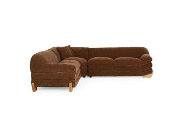 Crockett - Modern Brown Fabric Sectional Sofa
