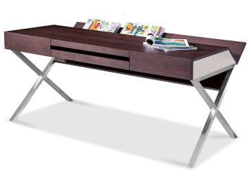 Orwell Contemporary Brown Oak & Grey Office Desk