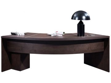 Highland Modern Brown Oak Office Desk w/Cabinet