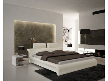 S611 Contemporary White Eco-Leather Bed